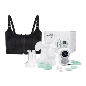 NIB Motif Duo Breast Pump w/ Black Hands-Free Pumping Bra